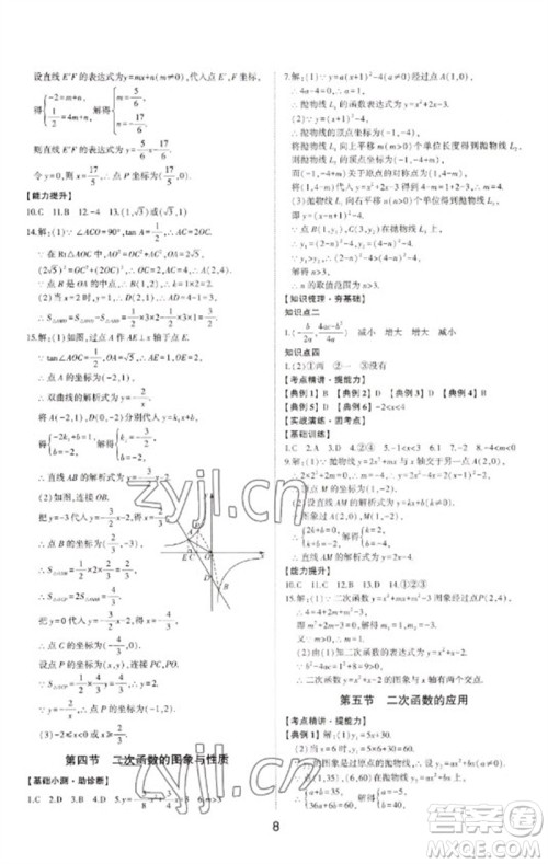 山东科学技术出版社2023初中总复习手册九年级数学通用版参考答案