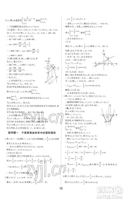 山东科学技术出版社2023初中总复习手册九年级数学通用版参考答案