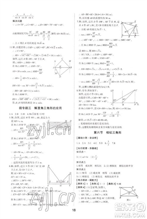 山东科学技术出版社2023初中总复习手册九年级数学通用版参考答案