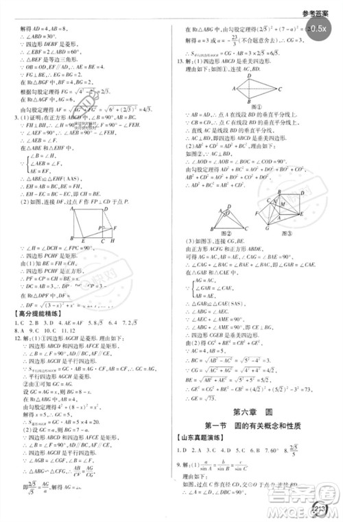 青岛出版社2023初中总复习手册九年级数学通用版参考答案