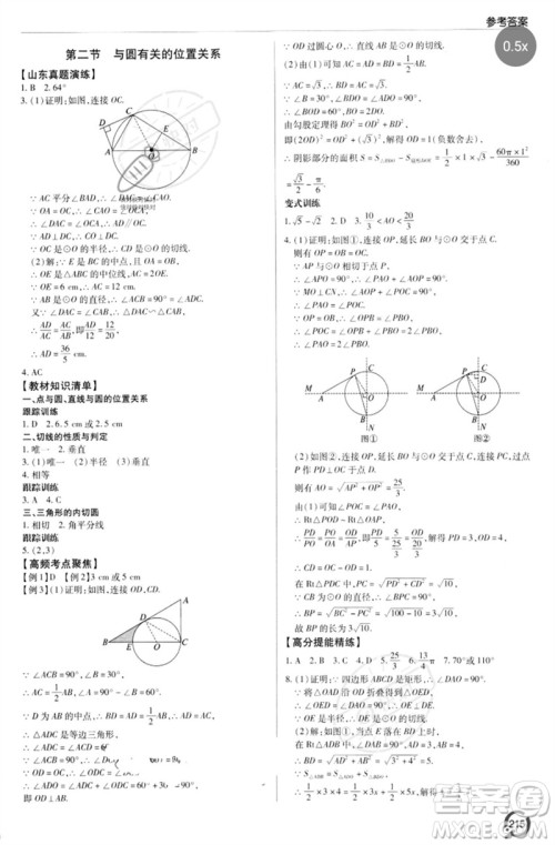 青岛出版社2023初中总复习手册九年级数学通用版参考答案