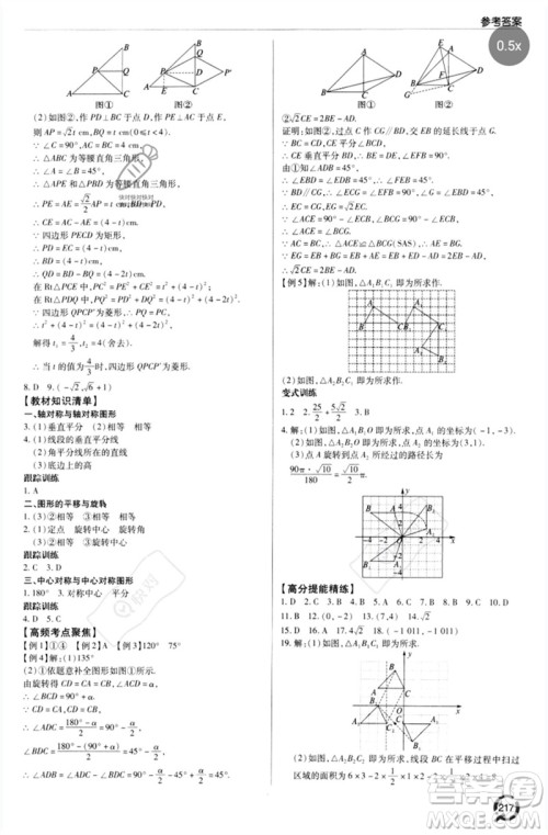 青岛出版社2023初中总复习手册九年级数学通用版参考答案