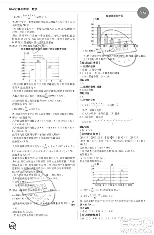 青岛出版社2023初中总复习手册九年级数学通用版参考答案