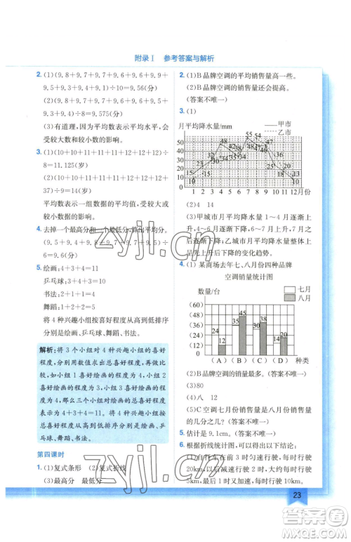 龙门书局2023黄冈小状元作业本五年级下册数学北师大版参考答案 龙门书局2023黄冈小状元作业本五年级下册数学北师大版参考答案