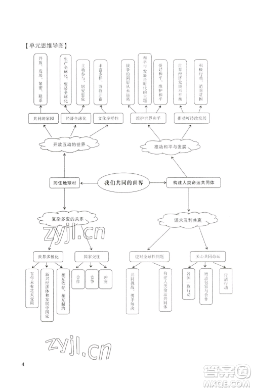 广州出版社2023阳光学业评价九年级下册道德与法治人教版参考答案