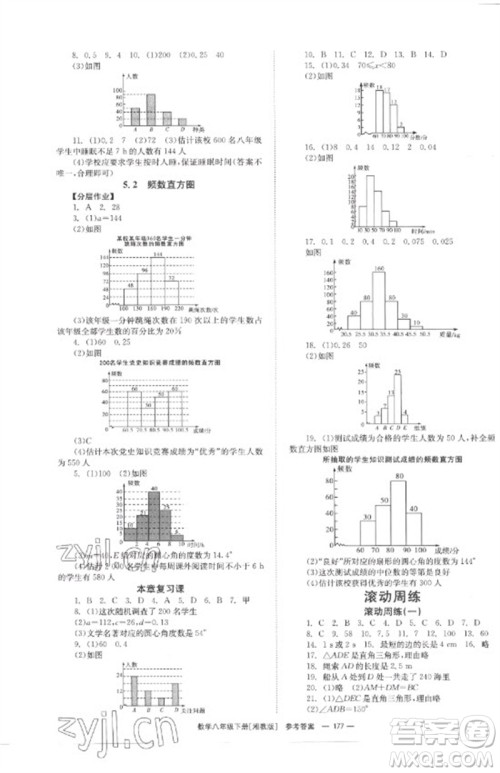 湖南教育出版社2023全效学习同步学练测八年级数学下册湘教版参考答案