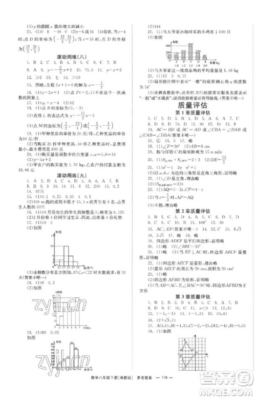 湖南教育出版社2023全效学习同步学练测八年级数学下册湘教版参考答案