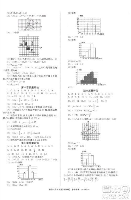 湖南教育出版社2023全效学习同步学练测八年级数学下册湘教版参考答案