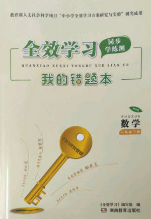 湖南教育出版社2023全效学习同步学练测八年级数学下册北师大版参考答案