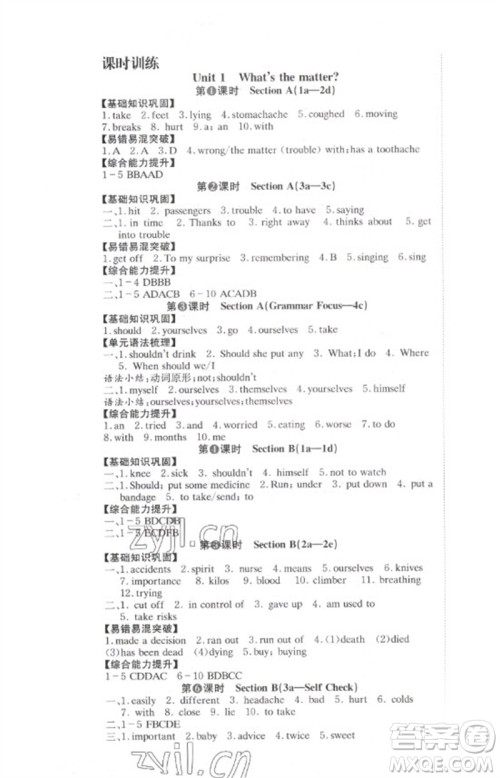 北京时代华文书局2023全效学习学业评价方案八年级英语下册人教版参考答案