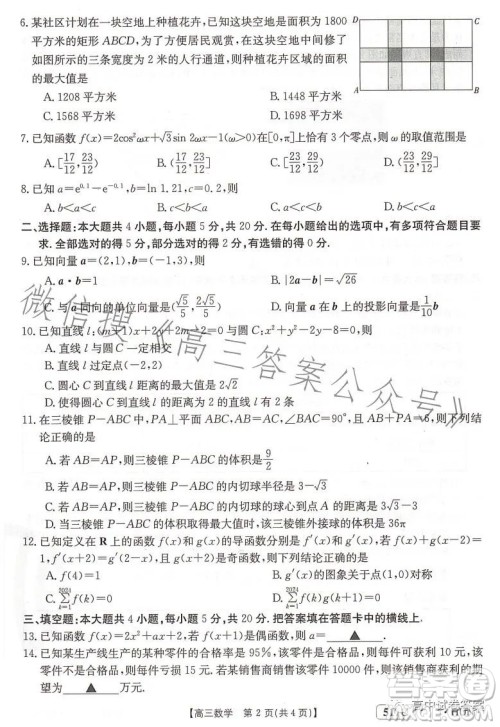 2023金太阳5月17联考517CHUN高三数学试卷答案