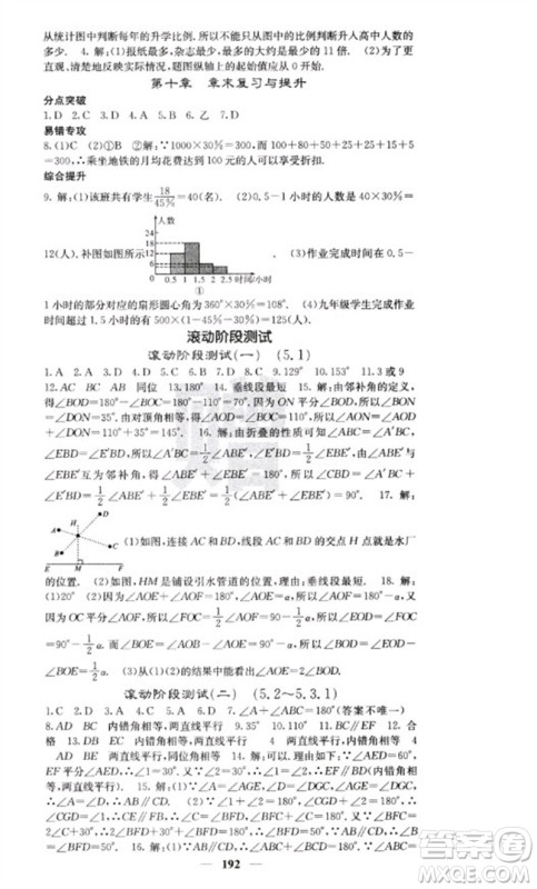 四川大学出版社2023名校课堂内外七年级数学下册人教版云南专版参考答案