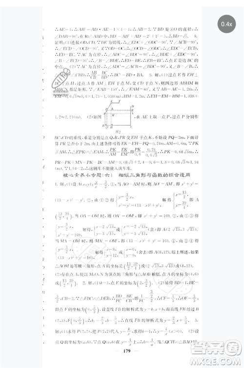 四川大学出版社2023名校课堂内外九年级数学下册人教版参考答案