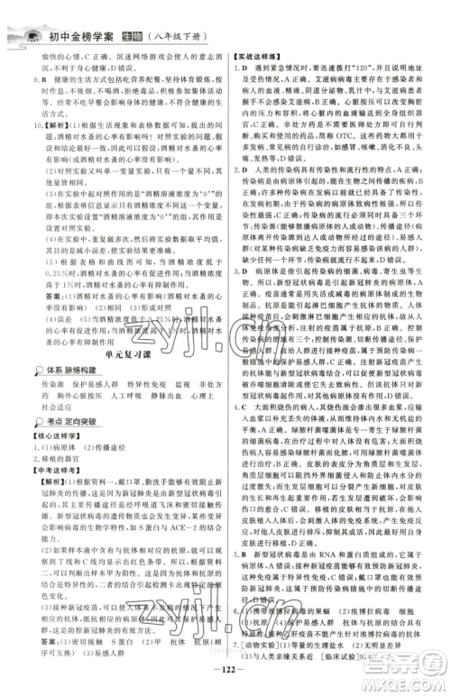 河北少年儿童出版社2023世纪金榜金榜学案八年级下册生物人教版河南专版参考答案