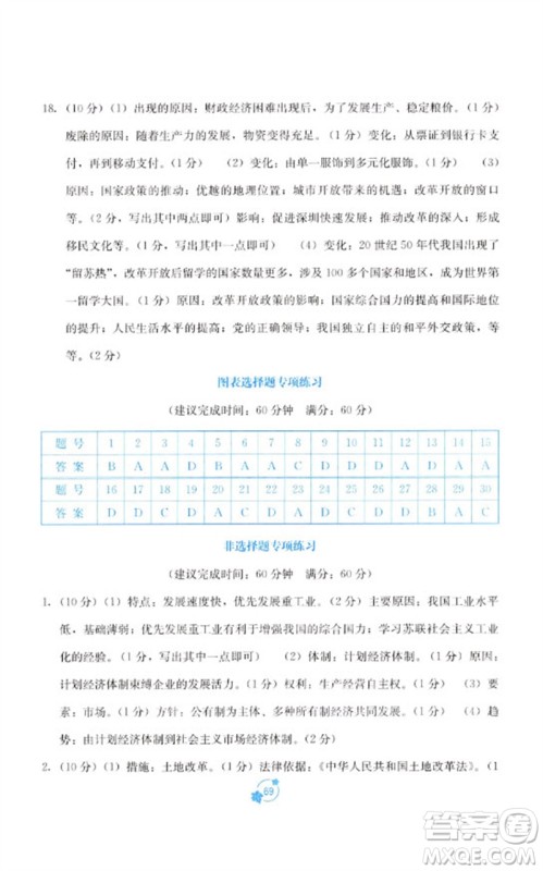 广西教育出版社2023自主学习能力测评单元测试八年级中国历史下册人教版A版参考答案