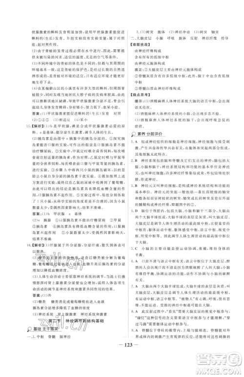 河北少年儿童出版社2023世纪金榜金榜学案七年级下册生物济南版参考答案 河北少年儿童出版社2023世纪金榜金榜学案七年级下册生物济南版参考答案