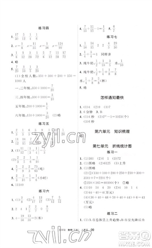 宁夏人民教育出版社2023学习之友五年级数学下册人教版参考答案