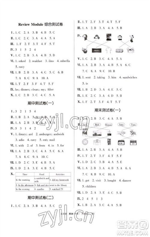 宁夏人民教育出版社2023学习之友五年级英语下册外研版参考答案 宁夏人民教育出版社2023学习之友五年级英语下册外研版参考答案