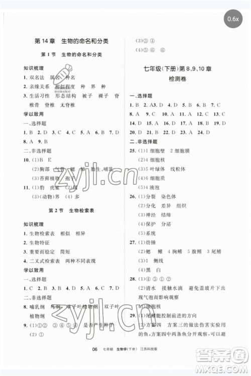 宁夏人民教育出版社2023学习之友七年级生物下册苏科版参考答案 宁夏人民教育出版社2023学习之友七年级生物下册苏科版参考答案