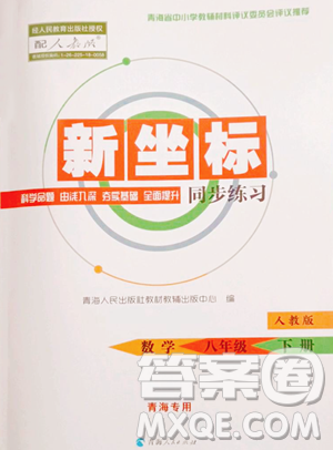 青海人民出版社2023新坐标同步练习八年级下册数学人教版青海专用参考答案