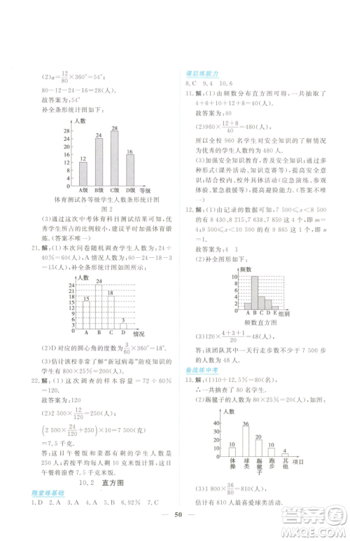 青海人民出版社2023新坐标同步练习七年级下册数学人教版青海专用参考答案