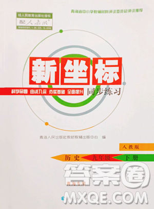青海人民出版社2023新坐标同步练习九年级下册历史人教版青海专用参考答案