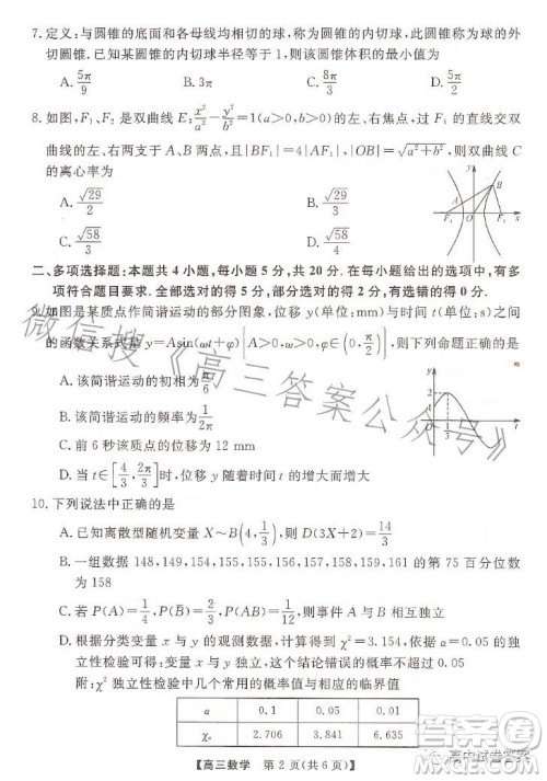 天壹名校联盟2023届高三5月冲刺压轴大联考数学试卷答案