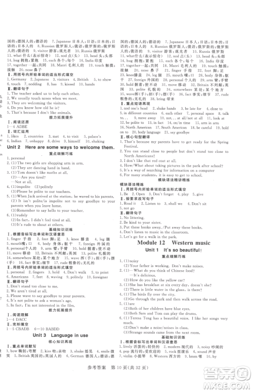 哈尔滨出版社2023课堂过关循环练七年级下册英语外研版参考答案 哈尔滨出版社2023课堂过关循环练七年级下册英语外研版参考答案