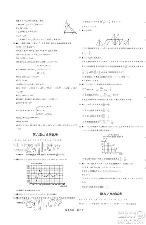 北方妇女儿童出版社2023课堂过关循环练七年级下册数学人教版参考答案 北方妇女儿童出版社2023课堂过关循环练七年级下册数学人教版参考答案