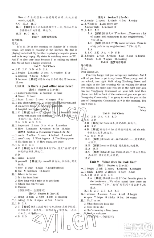 天津科学技术出版社2023追梦之旅大先生七年级下册英语人教版河南专版参考答案