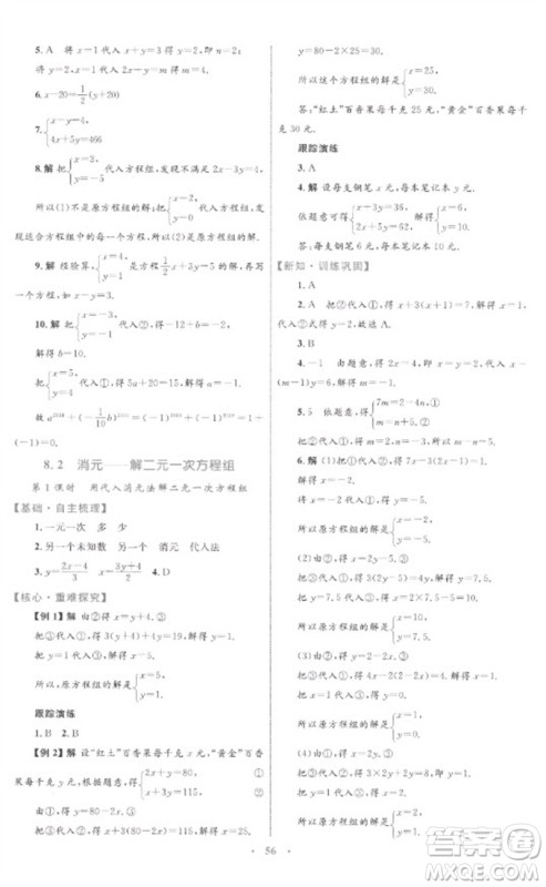 内蒙古教育出版社2023初中同步学习目标与检测七年级数学下册人教版参考答案 内蒙古教育出版社2023初中同步学习目标与检测七年级数学下册人教版参考答案