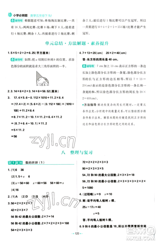 首都师范大学出版社2023小学必刷题五年级下册数学苏教版参考答案 首都师范大学出版社2023小学必刷题五年级下册数学苏教版参考答案