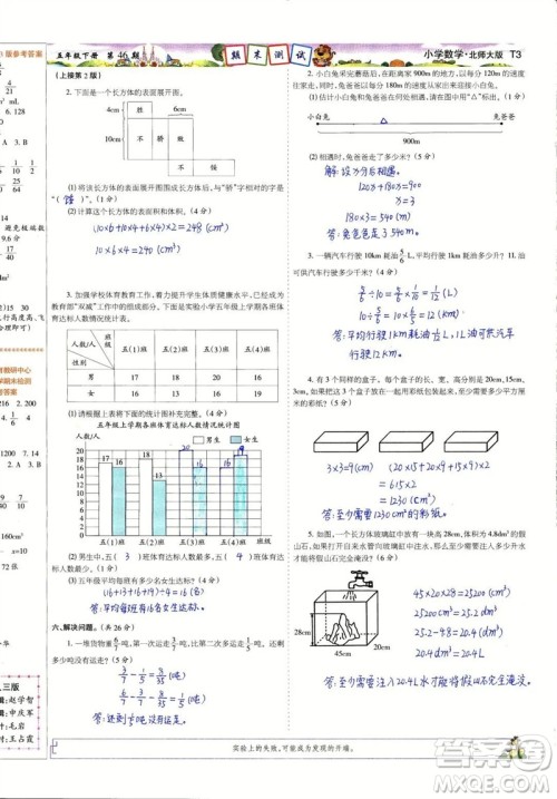 2023年春少年智力开发报五年级数学下册北师大版第43-46期答案 2023年春少年智力开发报五年级数学下册北师大版第43-46期答案