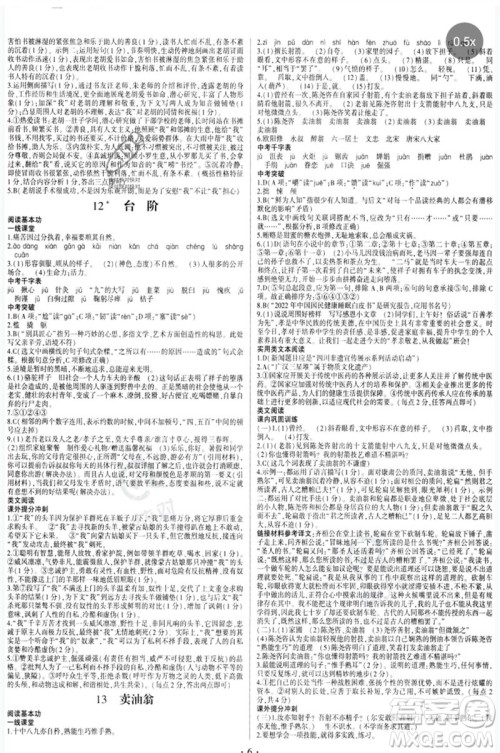 四川民族出版社2023同步宝典1线超越七年级语文下册人教版参考答案