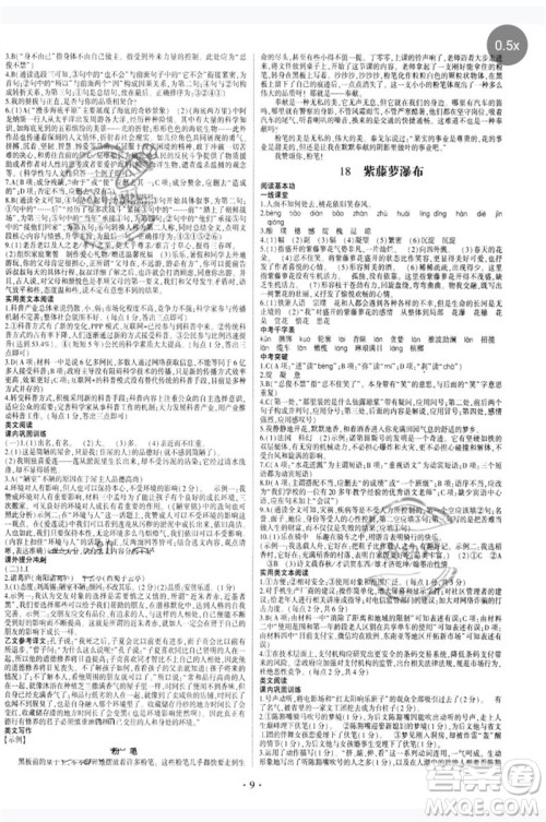 四川民族出版社2023同步宝典1线超越七年级语文下册人教版参考答案