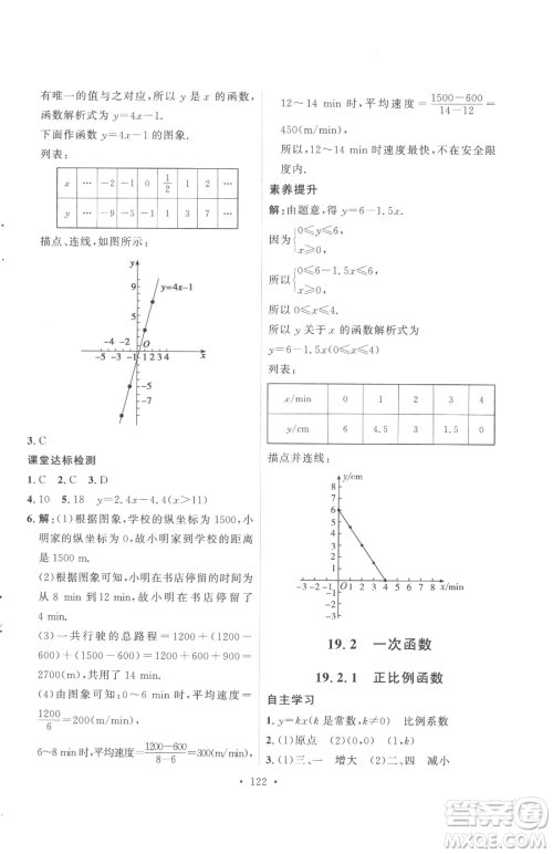 陕西人民出版社2023实验教材新学案八年级下册数学人教版参考答案