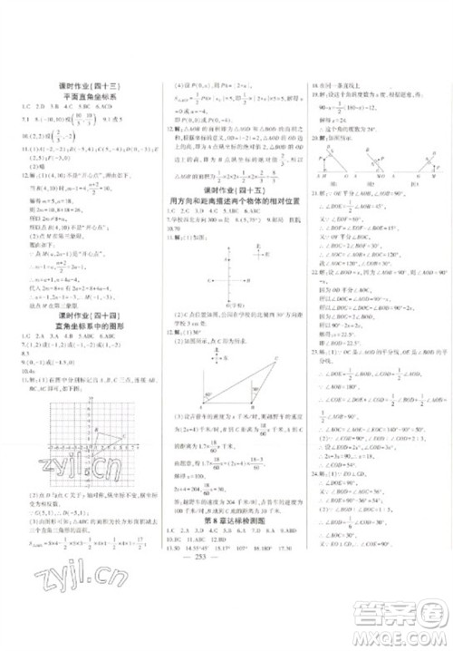 吉林人民出版社2023初中新课标名师学案智慧大课堂七年级数学下册青岛版参考答案