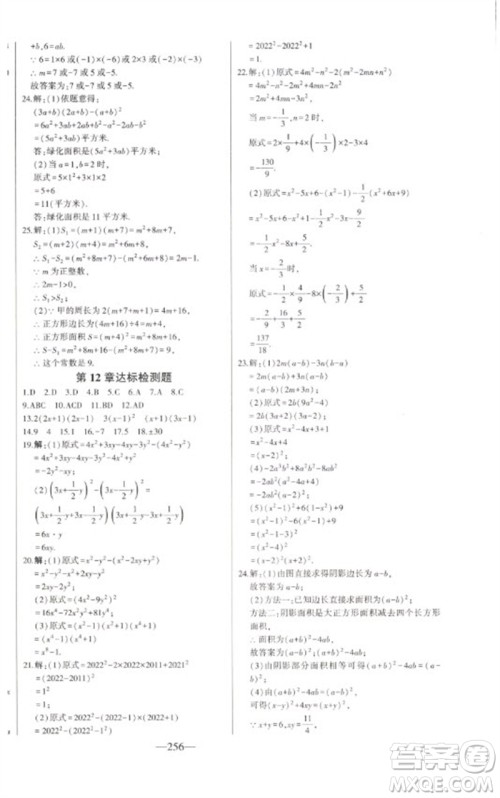 吉林人民出版社2023初中新课标名师学案智慧大课堂七年级数学下册青岛版参考答案