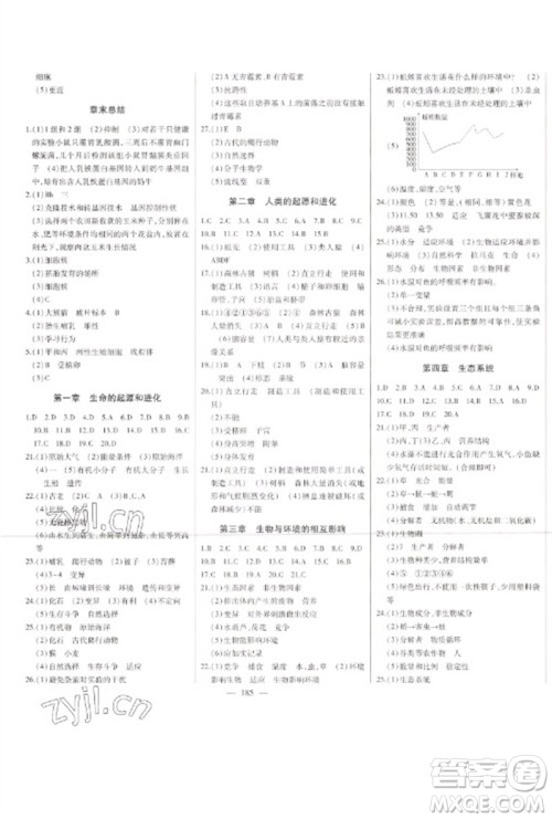 吉林人民出版社2023初中新课标名师学案智慧大课堂八年级生物下册济南版参考答案