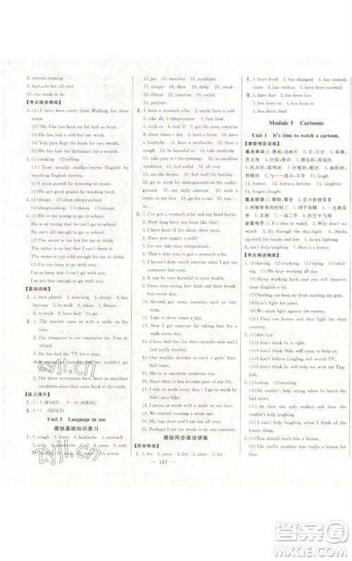 吉林人民出版社2023初中新课标名师学案智慧大课堂八年级英语下册外研版参考答案