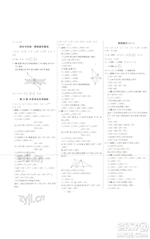 吉林人民出版社2023初中新课标名师学案智慧大课堂八年级数学下册青岛版参考答案