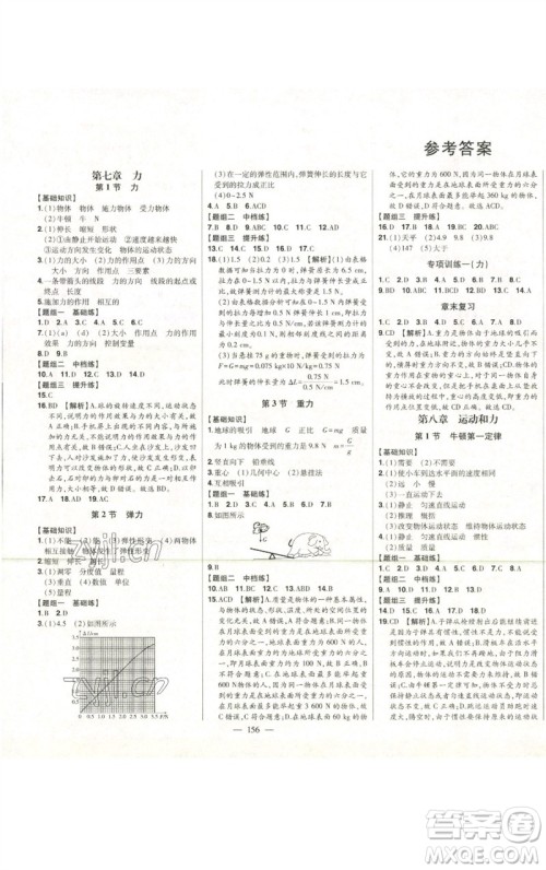 吉林人民出版社2023初中新课标名师学案智慧大课堂八年级物理下册人教版参考答案