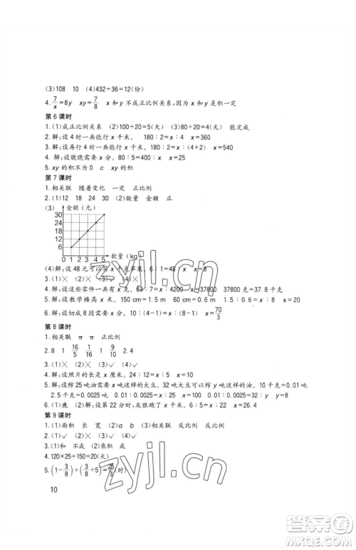 四川教育出版社2023新课标小学生学习实践园地六年级下册数学西师大版参考答案 四川教育出版社2023新课标小学生学习实践园地六年级下册数学西师大版参考答案