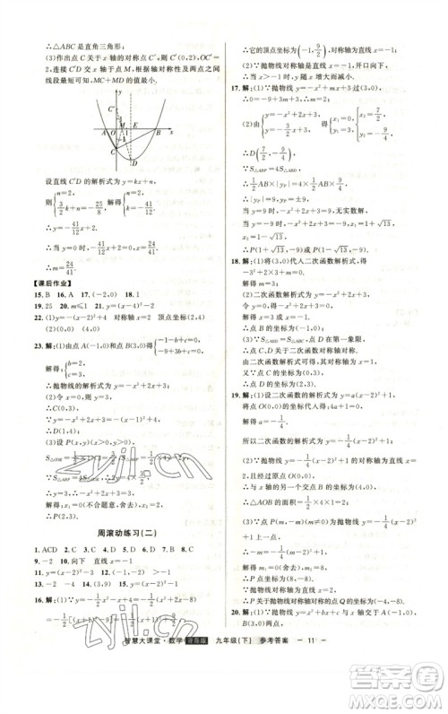 吉林人民出版社2023初中新课标名师学案智慧大课堂九年级数学下册青岛版参考答案