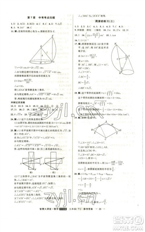 吉林人民出版社2023初中新课标名师学案智慧大课堂九年级数学下册青岛版参考答案
