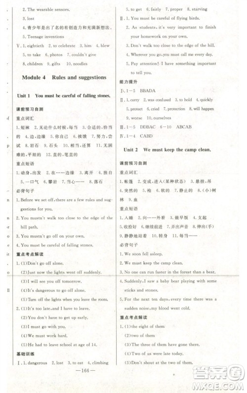 吉林人民出版社2023初中新课标名师学案智慧大课堂九年级英语下册外研版参考答案