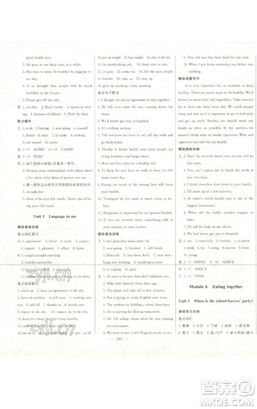 吉林人民出版社2023初中新课标名师学案智慧大课堂九年级英语下册外研版参考答案