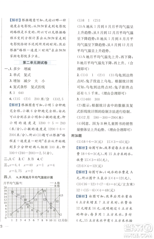 陕西人民教育出版社2023小学教材全练五年级下册数学江苏版参考答案 陕西人民教育出版社2023小学教材全练五年级下册数学江苏版参考答案