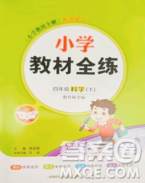 陕西人民教育出版社2023小学教材全练四年级下册科学教科版参考答案