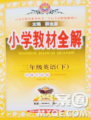 陕西人民教育出版社2023小学教材全解三年级下册英语译林牛津版三起参考答案